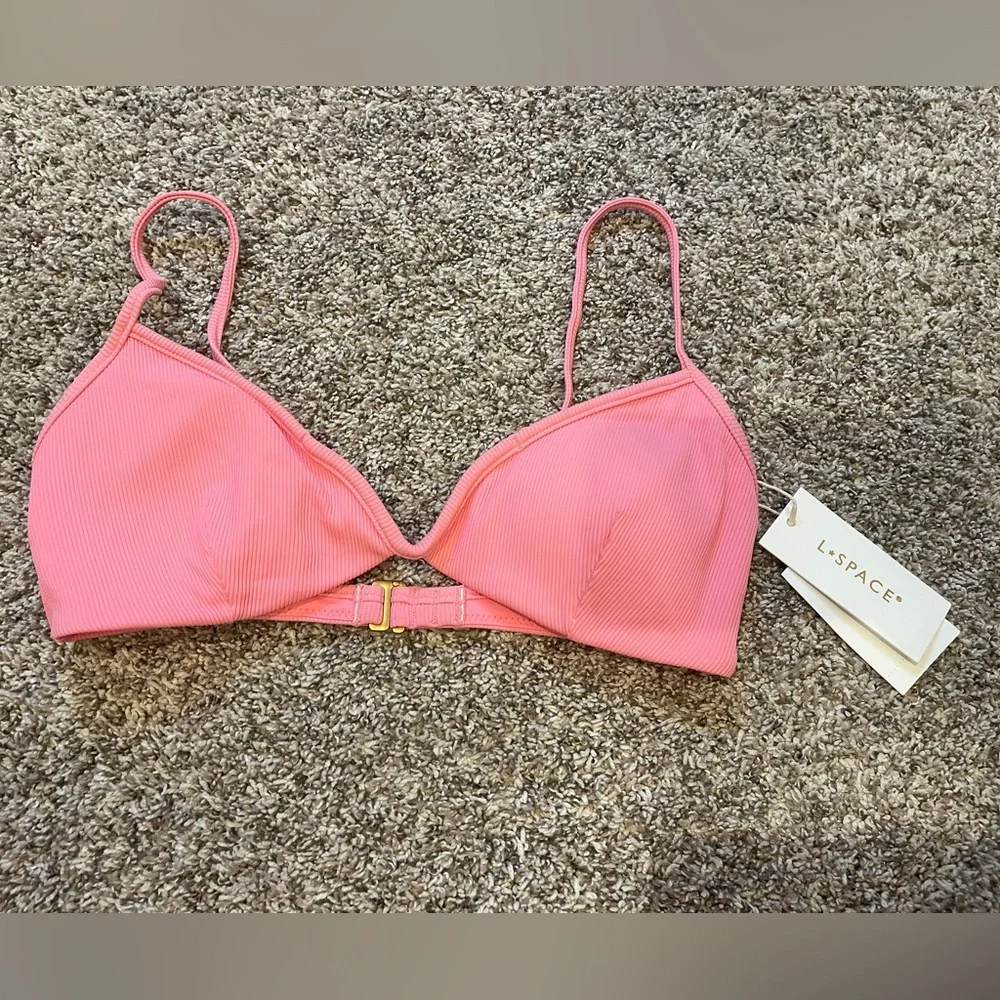L*Space Helena Ribbed Bikini Top Size Medium